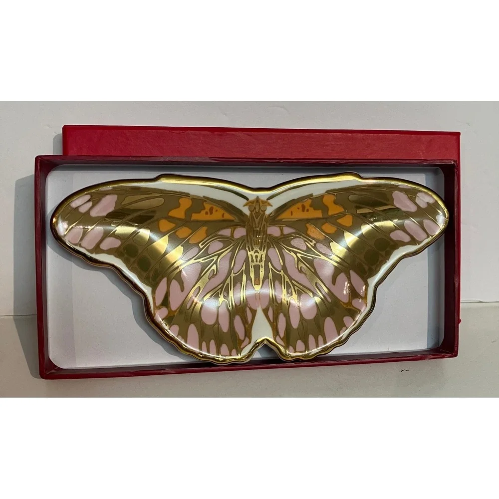 The MET Butterfly Trinket Tray Gold Excellent Séguy Papillons Plate 3